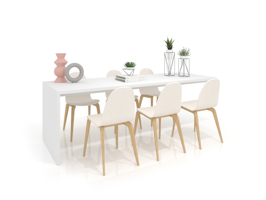 Mesa banco técnico para baldosas blanco 6 lateral