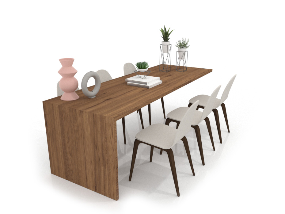 Mesa banco técnico para baldosas madera old oak 6 aerea