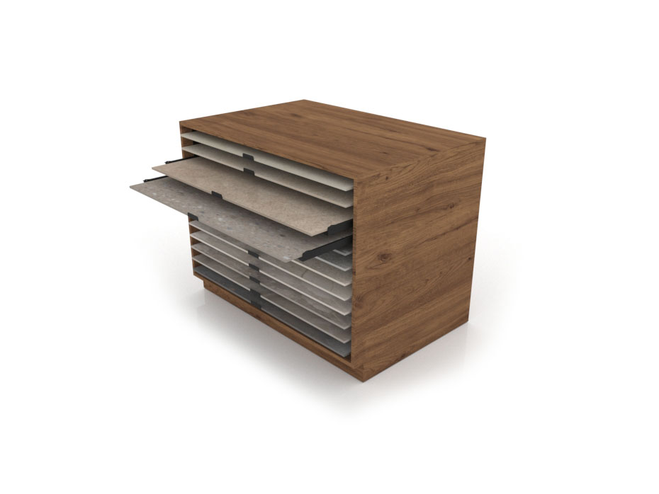 Módulo del banco técnico de trabajo MH Loose madera old oak 120x60 abierto