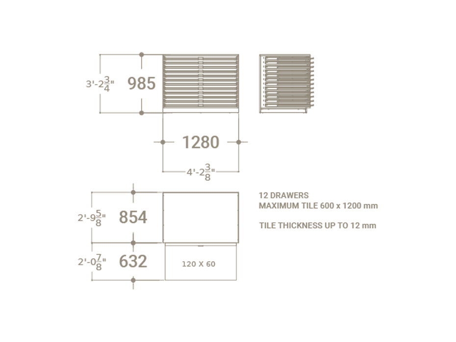 Módulo del banco técnico de trabajo MH Loose plano 120x60