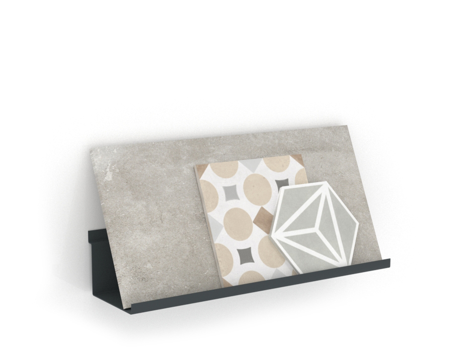 Expositor de azulejos Mini Estante antracita lateral