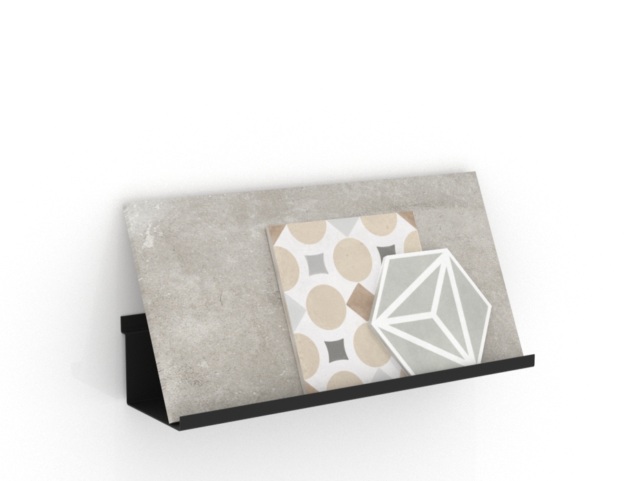 Expositor de azulejos Mini Estante negro lateral