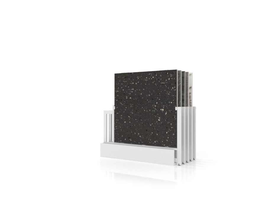 Exhibidores de pisos cerámicos Misuri 10 blanco 120x120 frontal