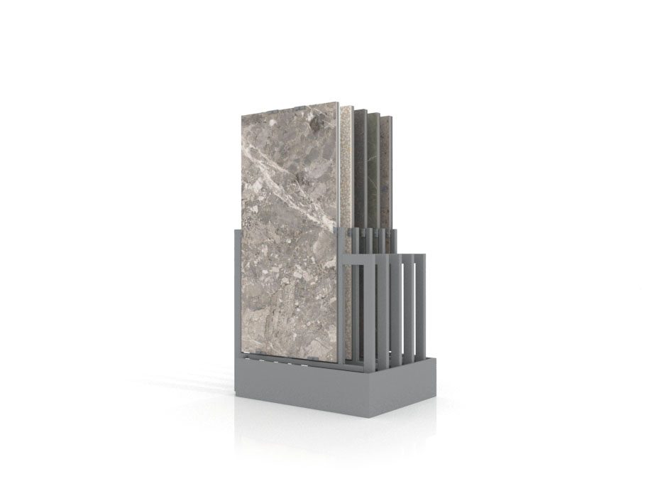 Exhibidores de pisos cerámicos Misuri 10 plata 75x150 lateral