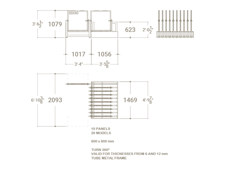 Exhibidores de pisos cerámicos Misuri 80x80 20 plano