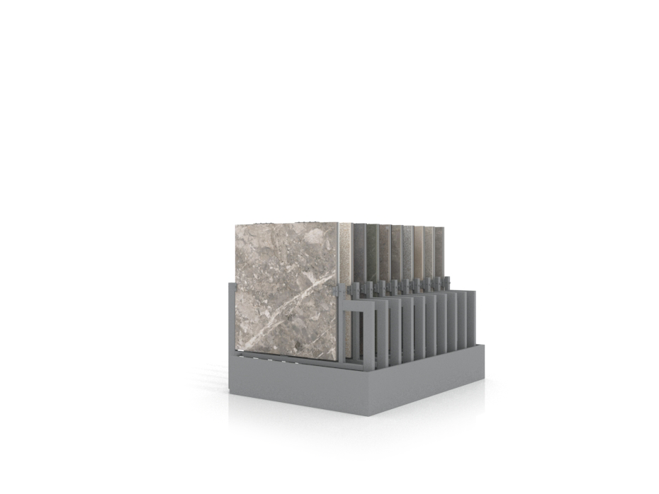 Exhibidores de pisos cerámicos Misuri 80x80 20 plata trasera