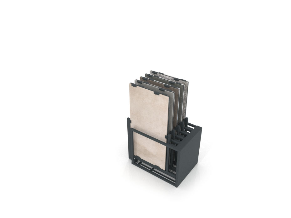 Mueble expositor de azulejos Nebraska 10 120x60 antracita trasera