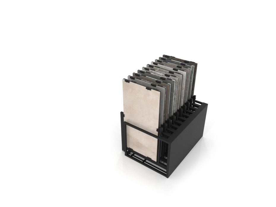 Mueble expositor de azulejos Nebraska 20 120x60 negro tarsera