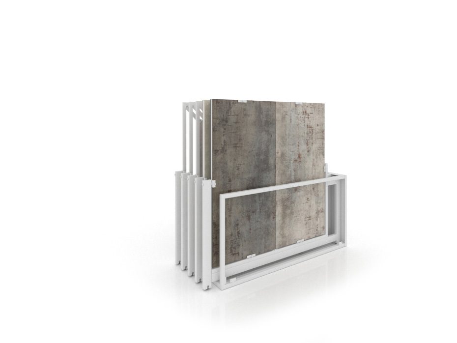 Mobiliario comercial de azulejos Nebraska Multisize 10 blanco trasera