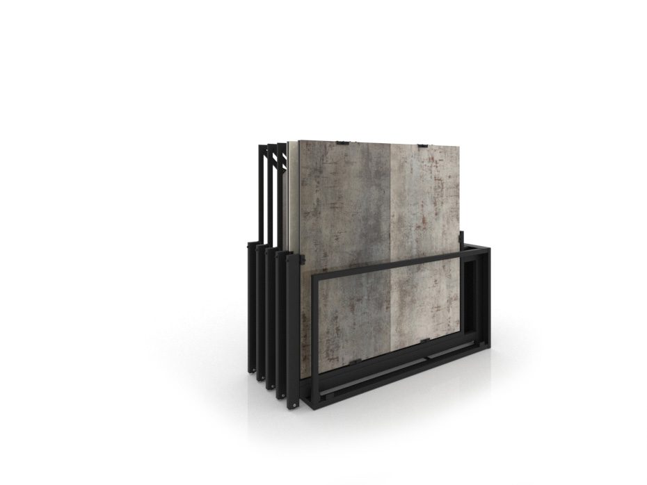 Mobiliario comercial de azulejos Nebraska Multisize 10 negro trasera