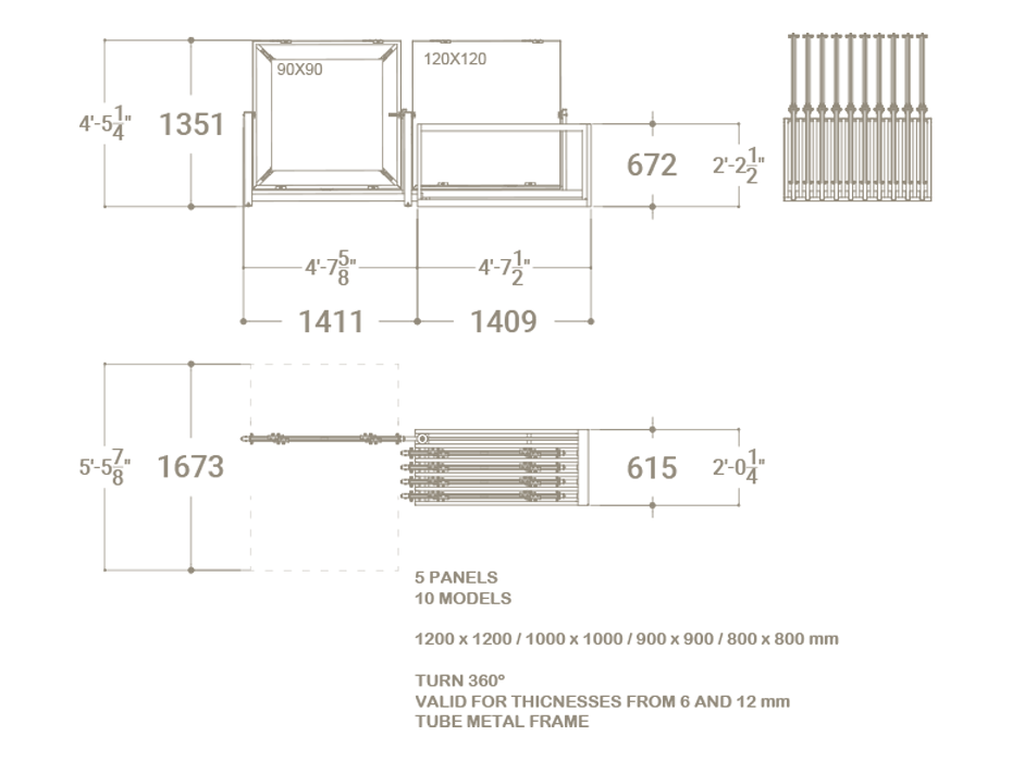 Mobiliario comercial de azulejos Nebraska Multisize 10 plano