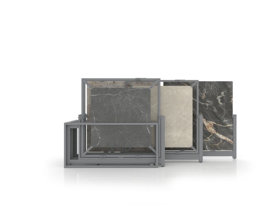 Mobiliario comercial de azulejos Nebraska Multisize 10 plata frontal