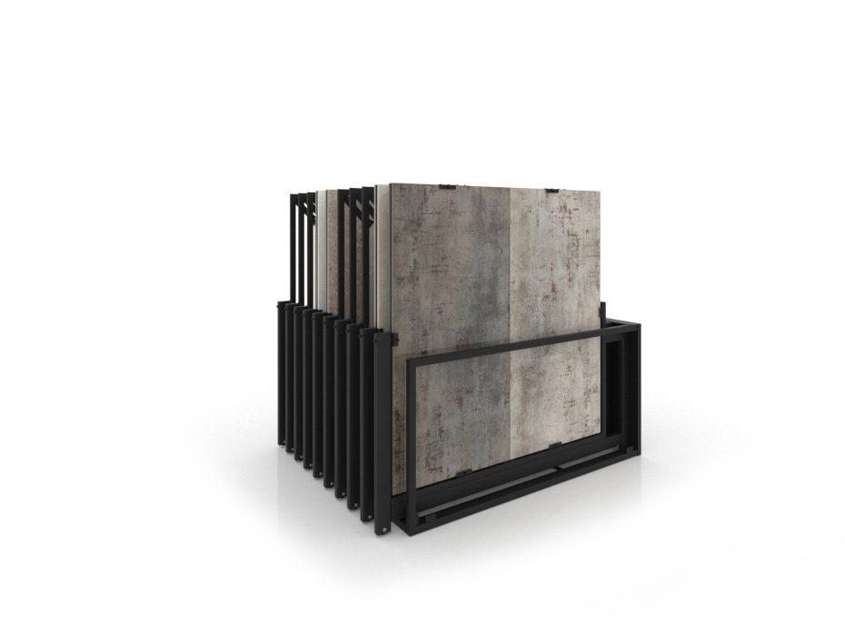 Mobiliario comercial de azulejos Nebraska Multisize 20 negro trasera