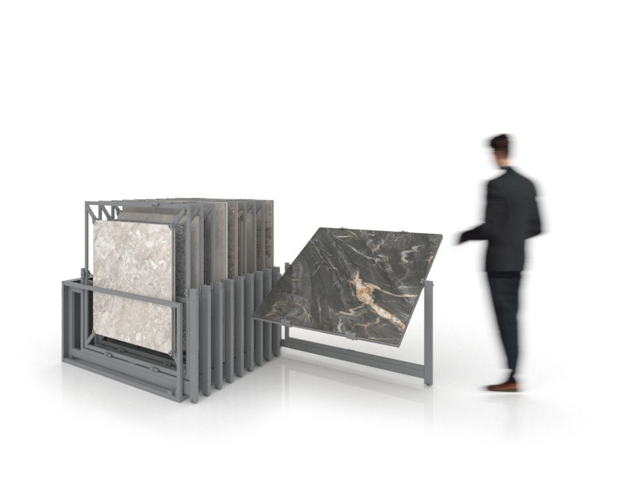 Mobiliario comercial de azulejos Nebraska Multisize 20 plata abierto