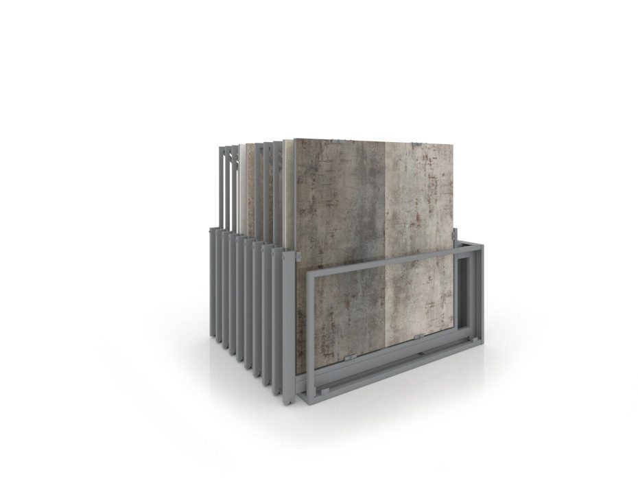 Mobiliario comercial de azulejos Nebraska Multisize 20 plata trasera