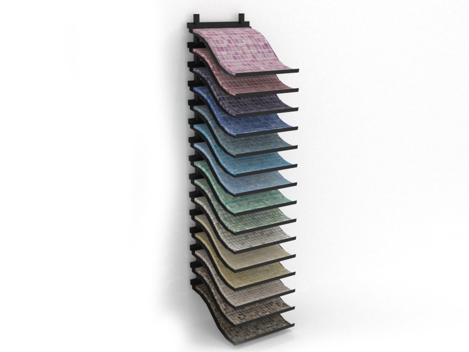 Accesorio expositor de azulejos Ola Cascade negro