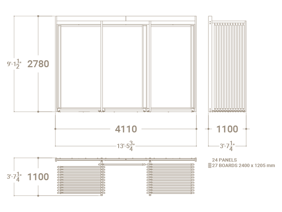 Mueble para exponer azulejos Open XL 24+3 plano