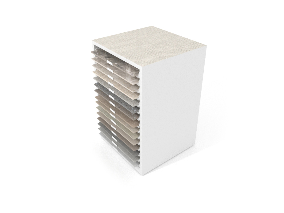 Cajonera para exponer azulejos Oregon 60X60 Blanco Aereo Bolon