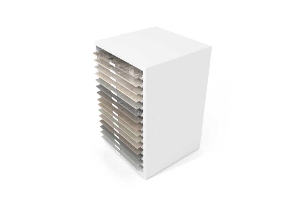 Cajonera para exponer azulejos Oregon 60X60 Blanco Aereo