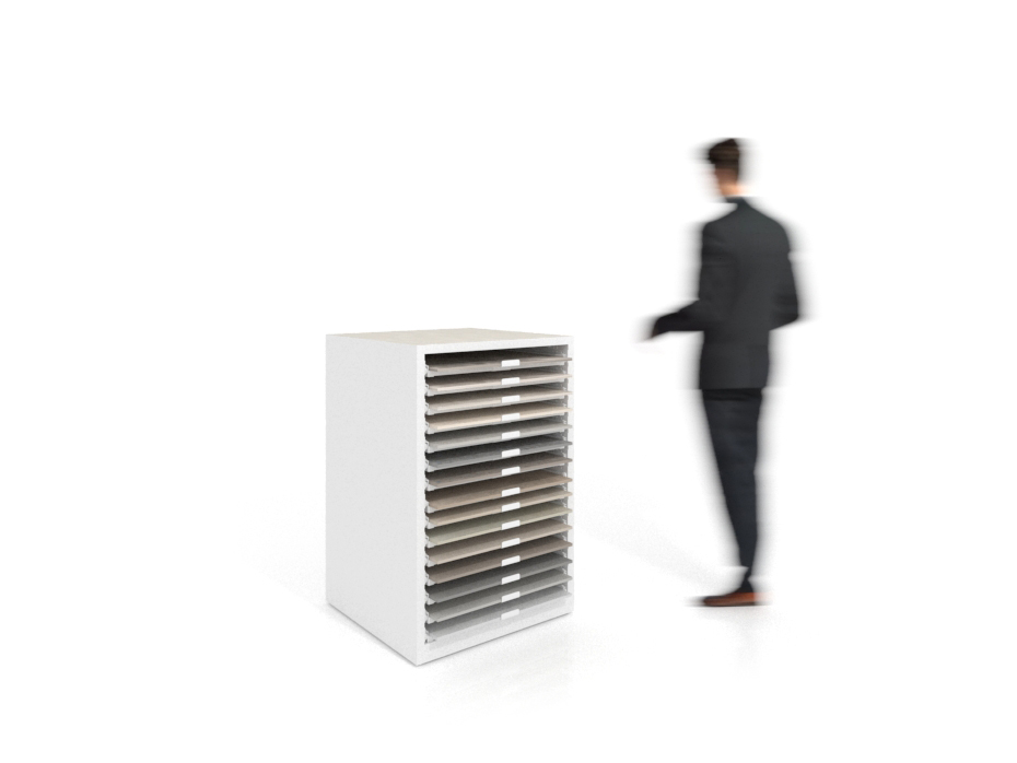 Cajonera para exponer azulejos Oregon 60X60 Blanco Cerrado Bolon