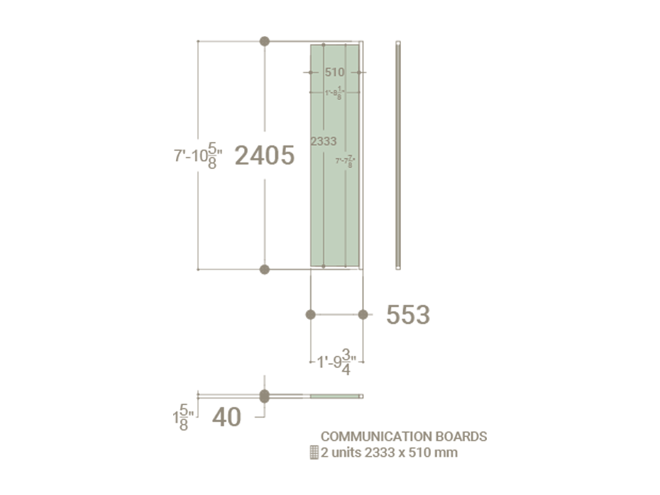 Exponer azulejos con Panel de comunicación 2400 antracita plano