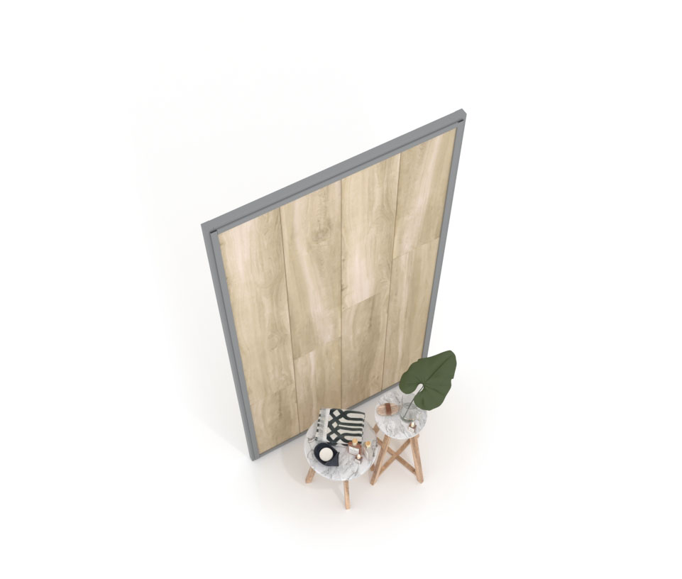 Panel para exponer azulejos Panel intercambiable 2400 h plata aerea