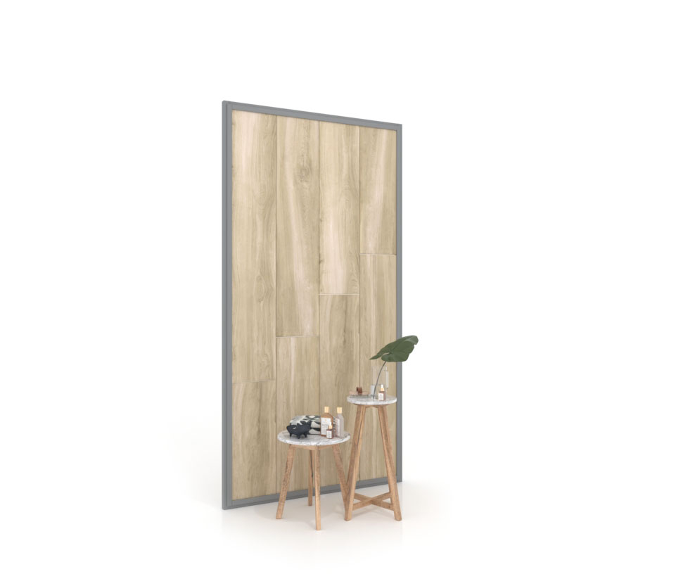 Panel para exponer azulejos Panel intercambiable 2400 h plata frontal