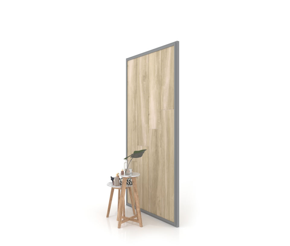 Panel para exponer azulejos Panel intercambiable 2400 h plata lateral