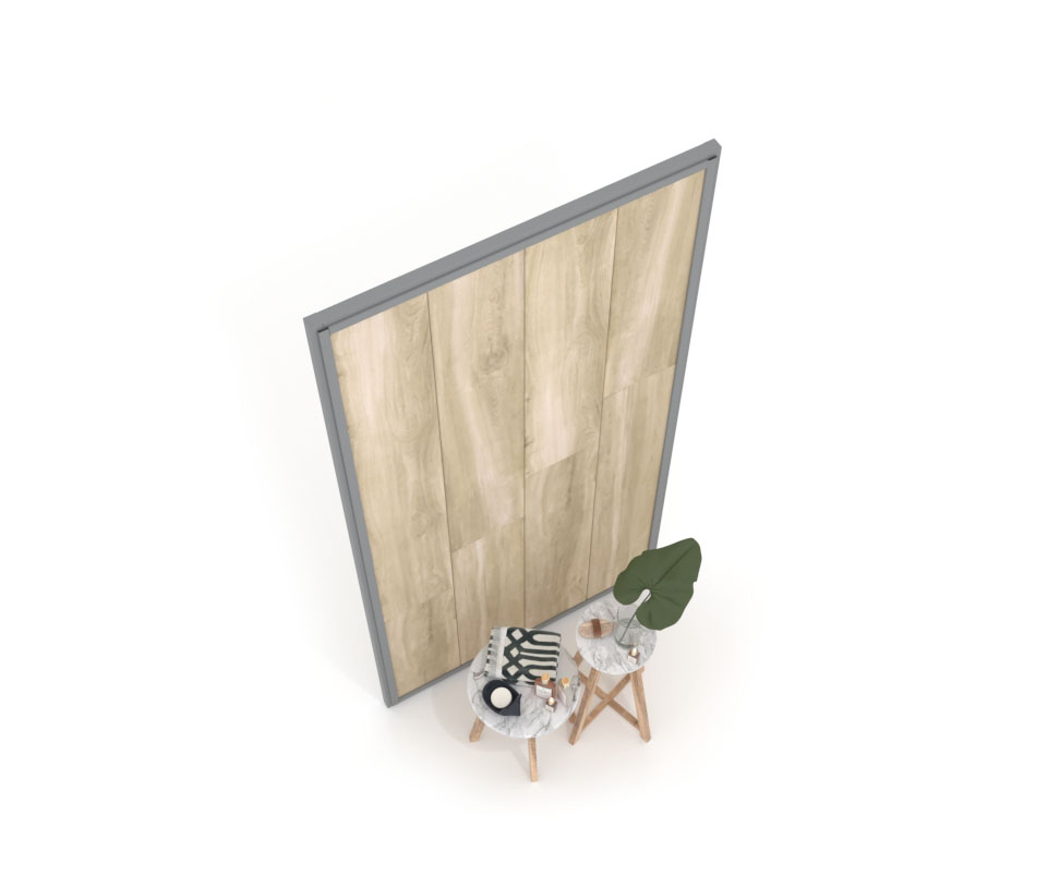 expositor de azulejos Panel intercambiable 120 2515h plata aerea