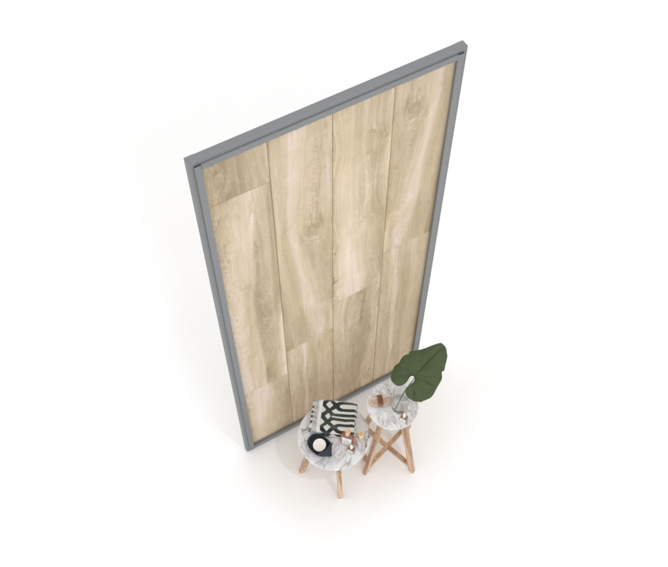 Panel para exponer azulejos Panel intercambiable 2800 h plata sx