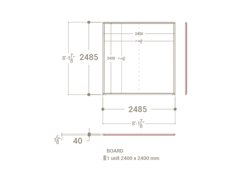 Expositor de azulejos Panel intercambiable 240 2400h antracita plano