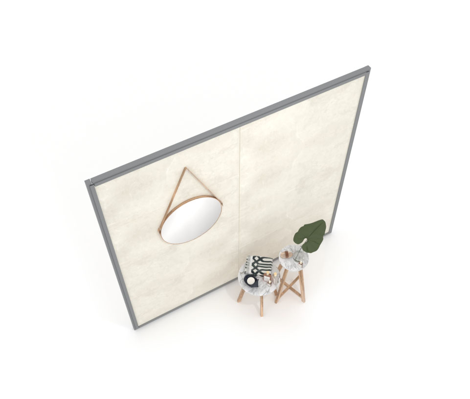 Expositor de azulejos Panel intercambiable 240 2400h plata aerea