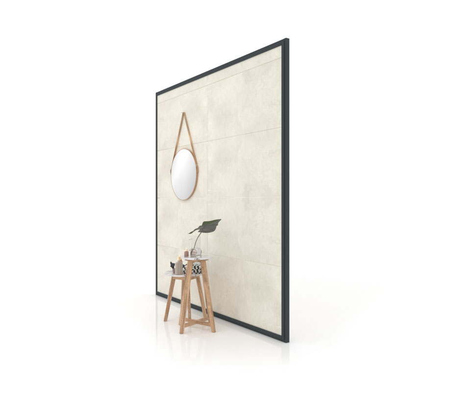 Expositor de azulejos Panel intercambiable 240 2515h antracita lateral