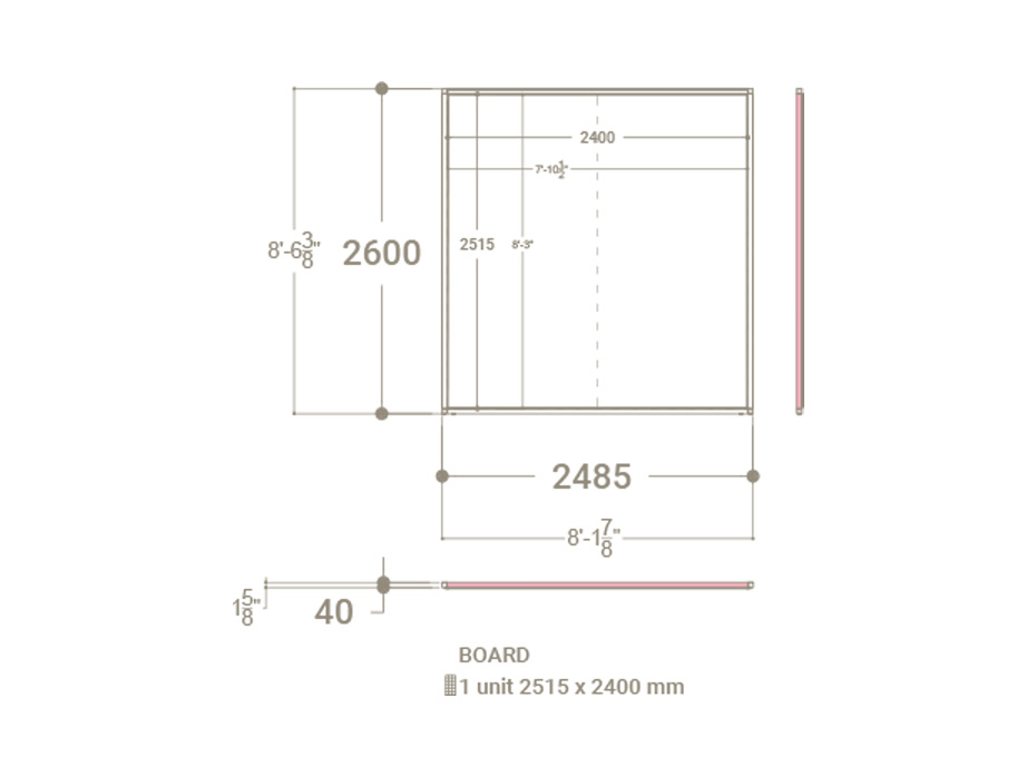 Expositor de azulejos Panel intercambiable 240 2515h blanco plano