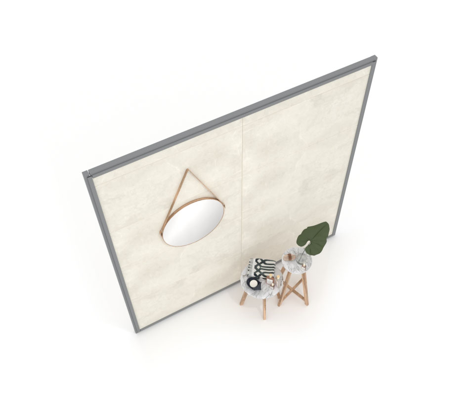 Expositor de azulejos Panel intercambiable 240 2515h plata aerea