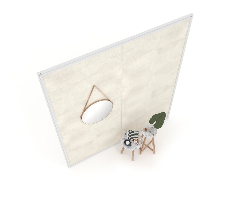 Expositor de azulejos Panel intercambiable 240 2800h blanco aerea