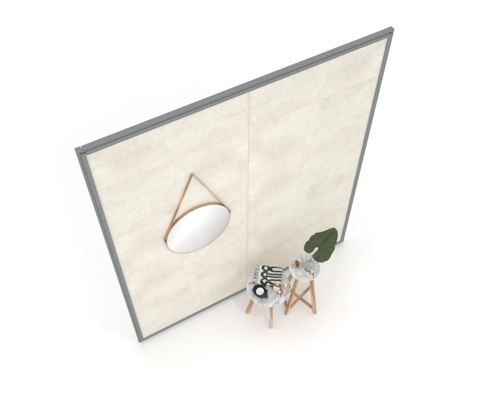 Expositor de azulejos Panel intercambiable 240 2800h plata aerea