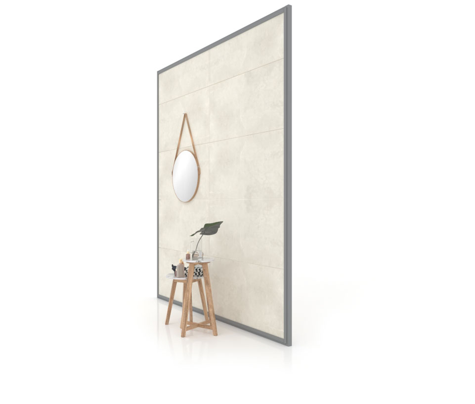 Expositor de azulejos Panel intercambiable 240 2800h plata sx