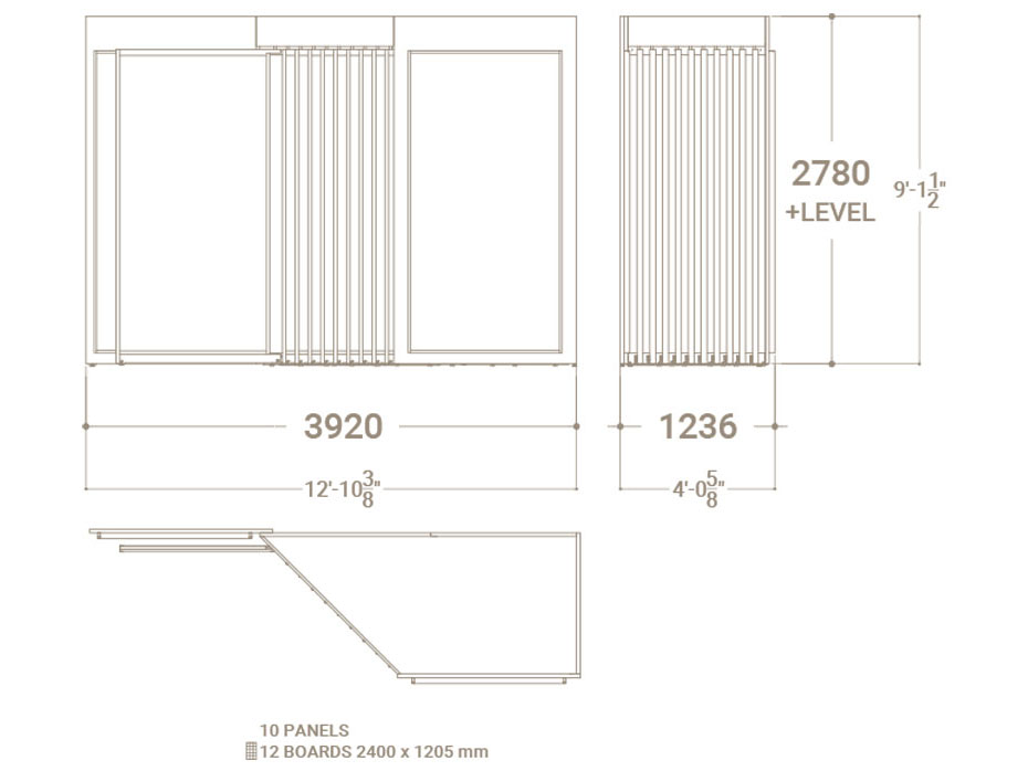 Expositor de cerámica Paris XL 10+2 SX Plano