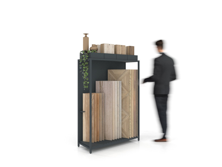 Expositor para parqué Peine Woodlook DX antracita lateral
