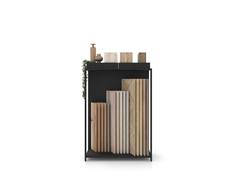 Expositor para parqué Peine Woodlook DX negro frontal