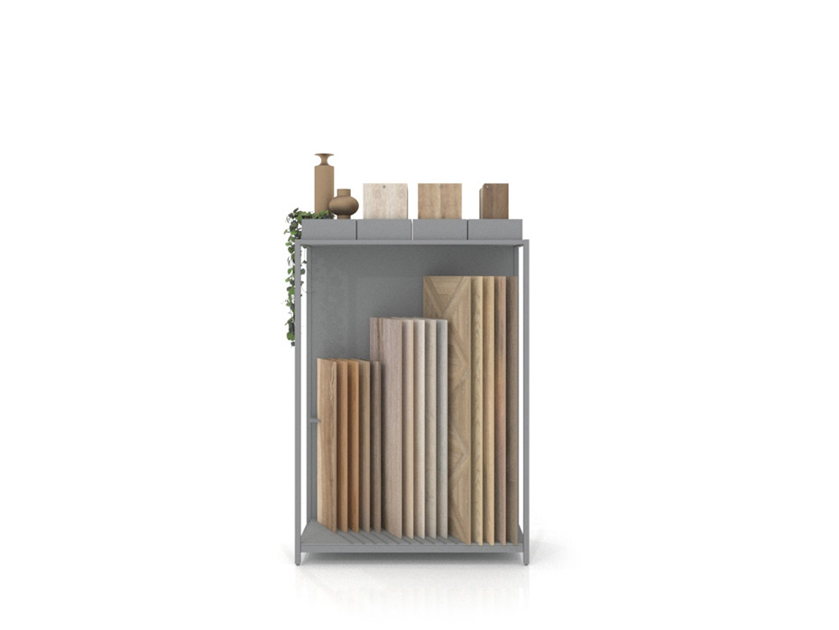 Expositor para parqué Peine Woodlook DX plata frontal