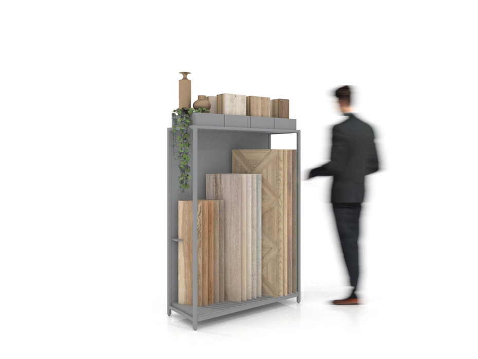 Expositor para parqué Peine Woodlook DX plata lateral