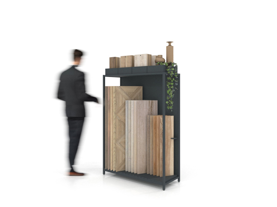Expositor para parqué Peine Woodlook SX antracita lateral
