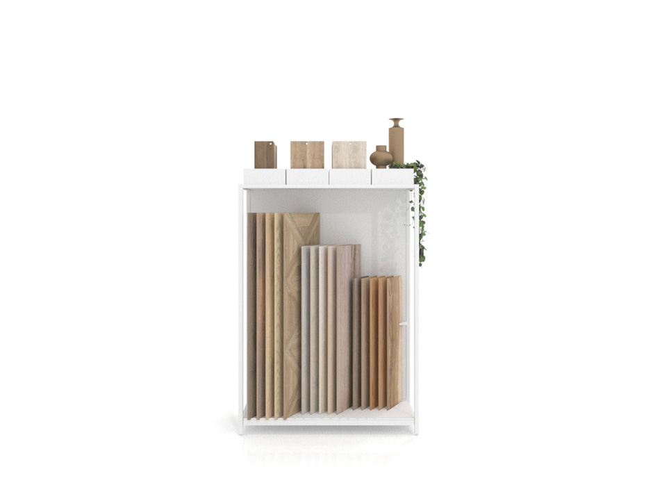 Expositor para parqué Peine Woodlook SX blanco frontal