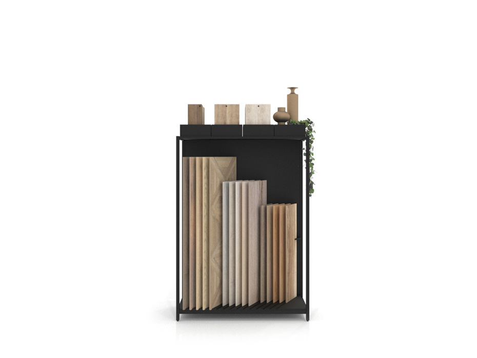 Expositor para parqué Peine Woodlook SX negro frontal