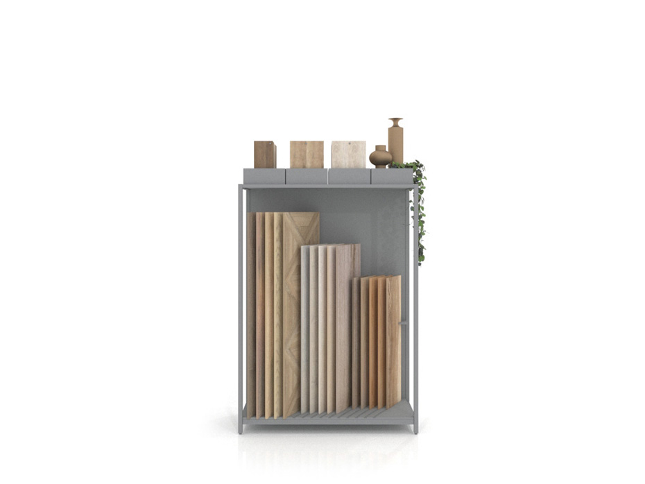 Expositor para parqué Peine Woodlook SX plata frontal