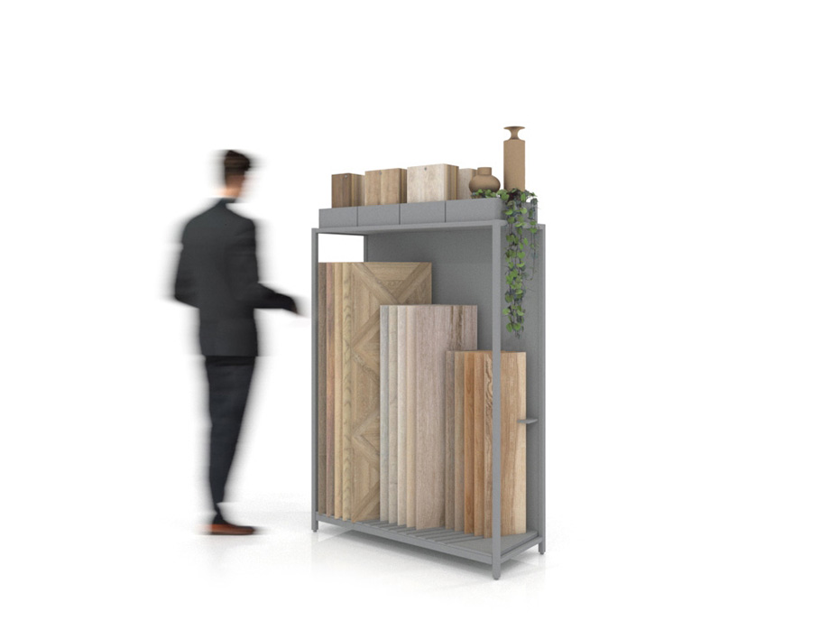 Expositor para parqué Peine Woodlook SX plata lateral