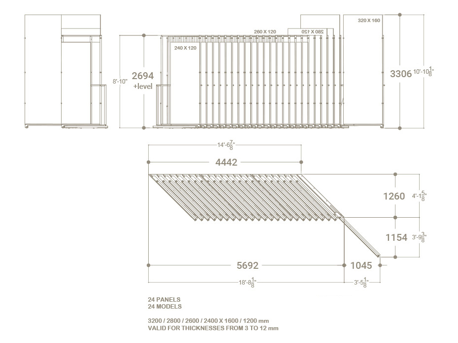 Expositor para azulejos gigantes Pisa Slimshow Multiformato dx plano