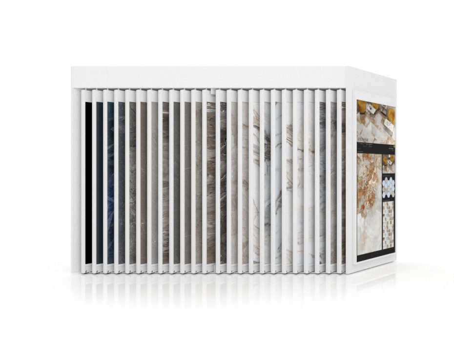 Expositor para cerámica Pisa blanco frontal